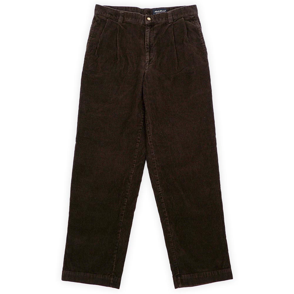 通販 クリスマスセール2024: 特集 90's Eddie Bauer 2タック 太畝コーデュロイパンツ “DARK BROWN 男性用