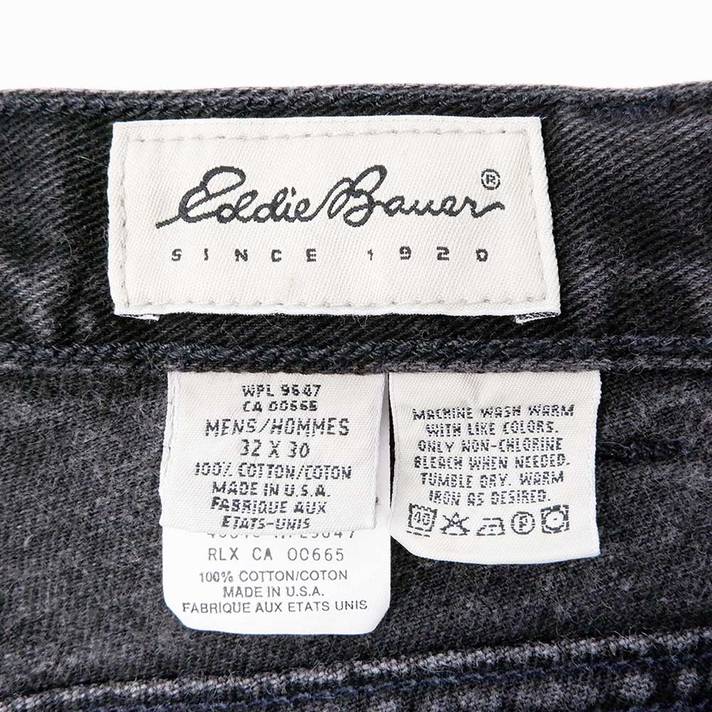 Eddie Bauer BOOT CUT ユーズト加工ブラックデニム　32×32