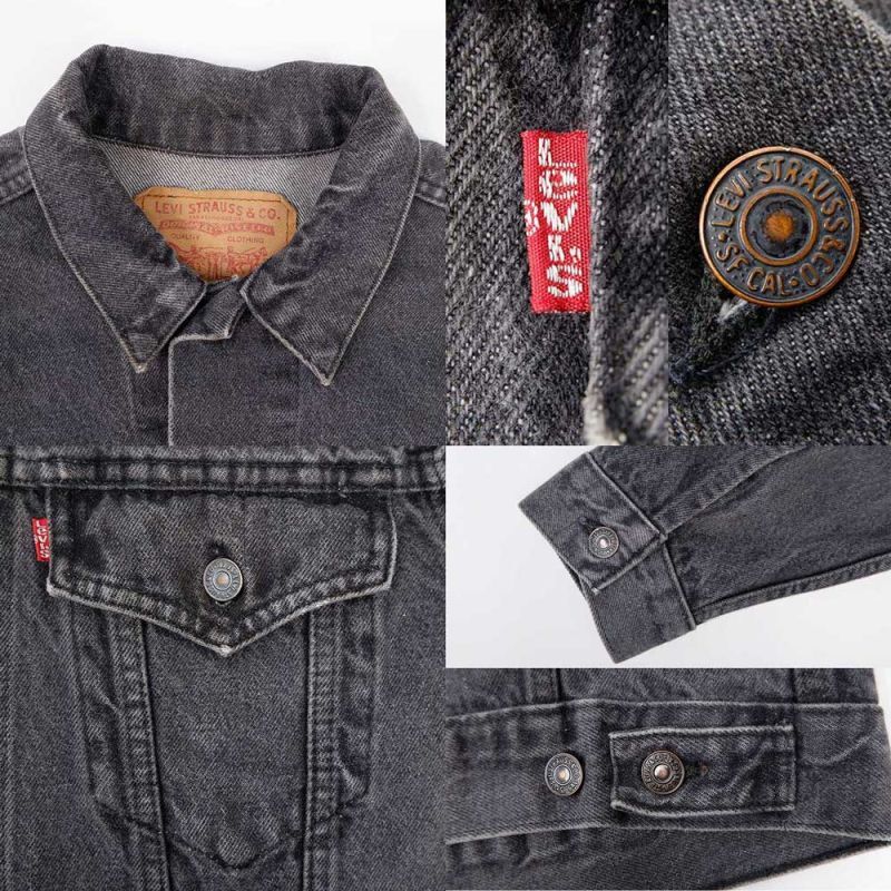 高速配送 90s levis 先染め ブラックデニムジャケット 0213 70505 G 