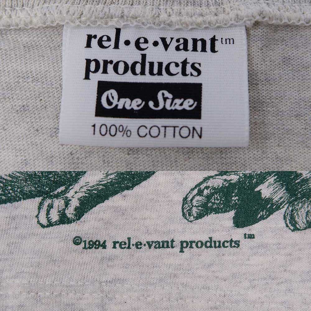 90's rel.e.vant.products アニマルプリント柄 L/S ヘンリーネックカットソー 