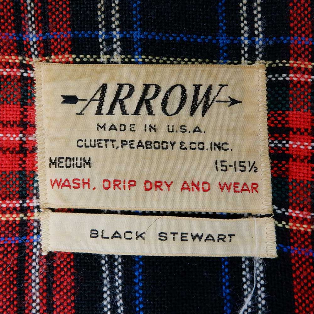 60's ARROW オープンカラー ウールシャツ “BLACK BASE 