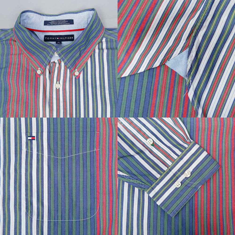 TOMMY HILFIGER マルチストライプ柄 ボタンダウンシャツ 