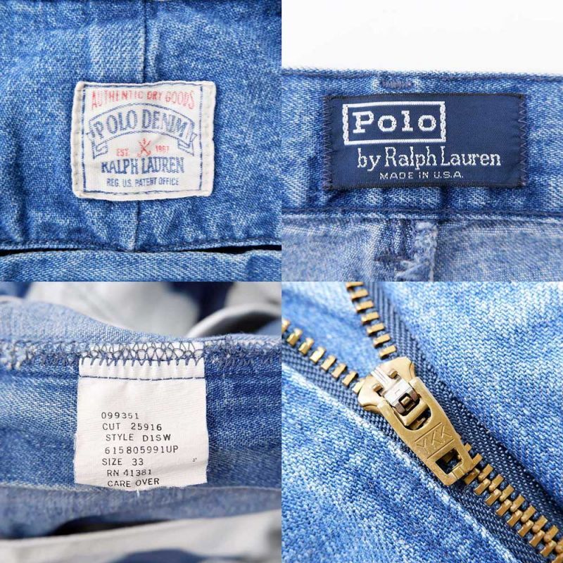 90's Polo Ralph Lauren 2タック デニムショーツ 