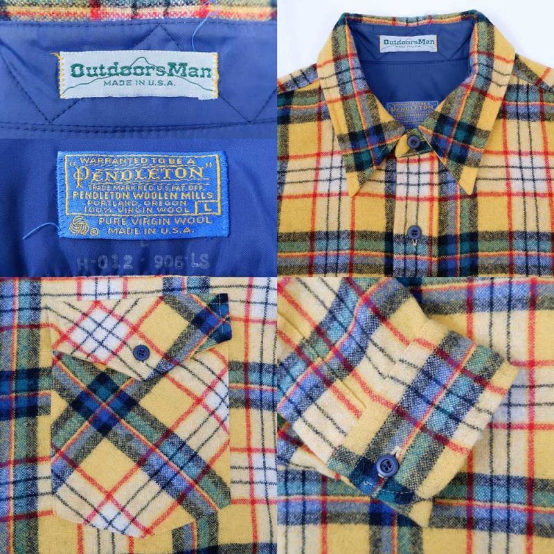 70's Pendleton×Outdoorsman ウールシャツ 