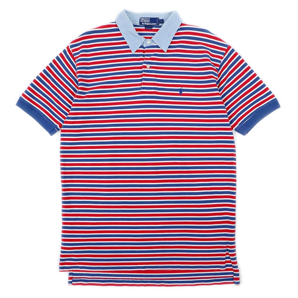 90's Polo Ralph Lauren マルチボーダー柄 ポロシャツ “TRICOLORE”mtp02060301002595