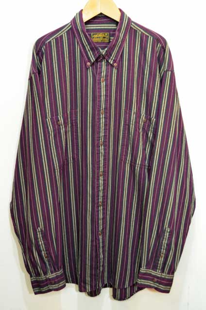 90's Eddie Bauer マルチストライプ柄 ボタンダウンシャツ “黒タグ”mtp03962801252095｜VINTAGE / ヴィンテージ-SHIRT / シャツ｜used