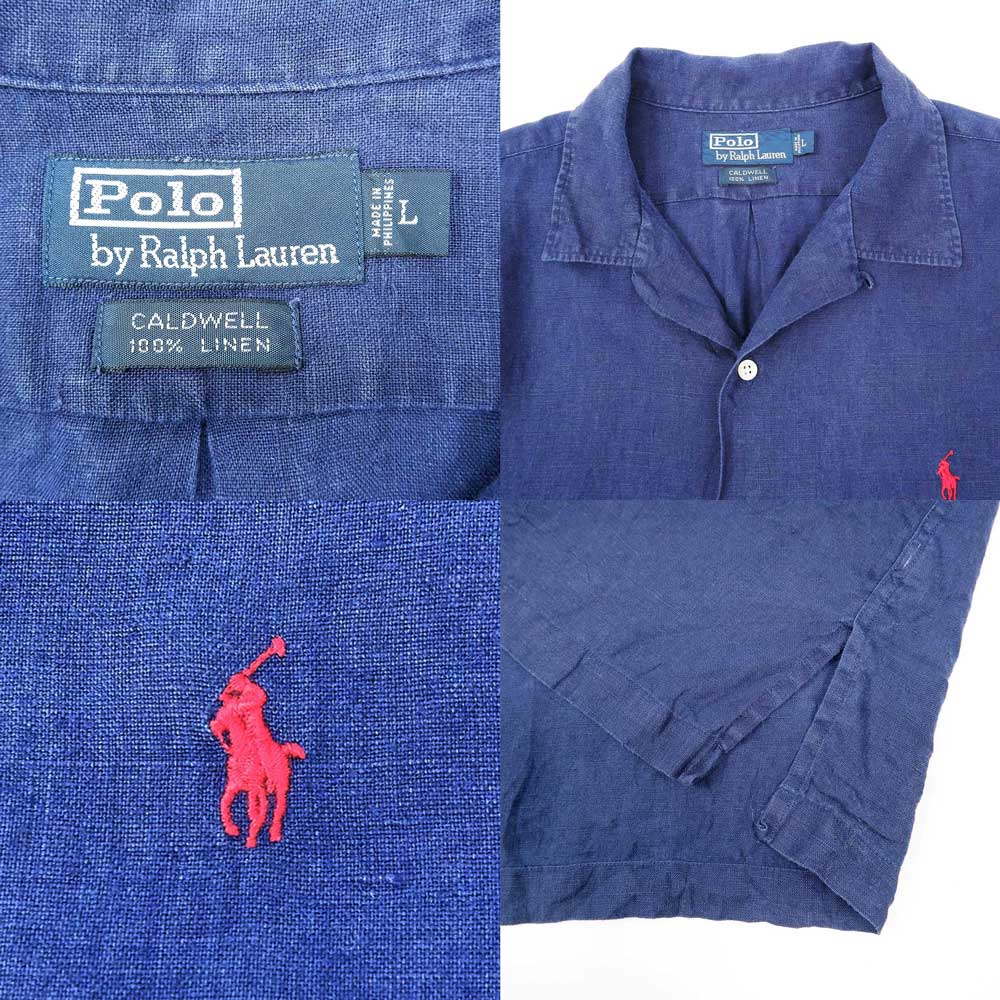 90's POLO Ralph Lauren S/S リネン オープンカラーシャツ “CALDWELL 