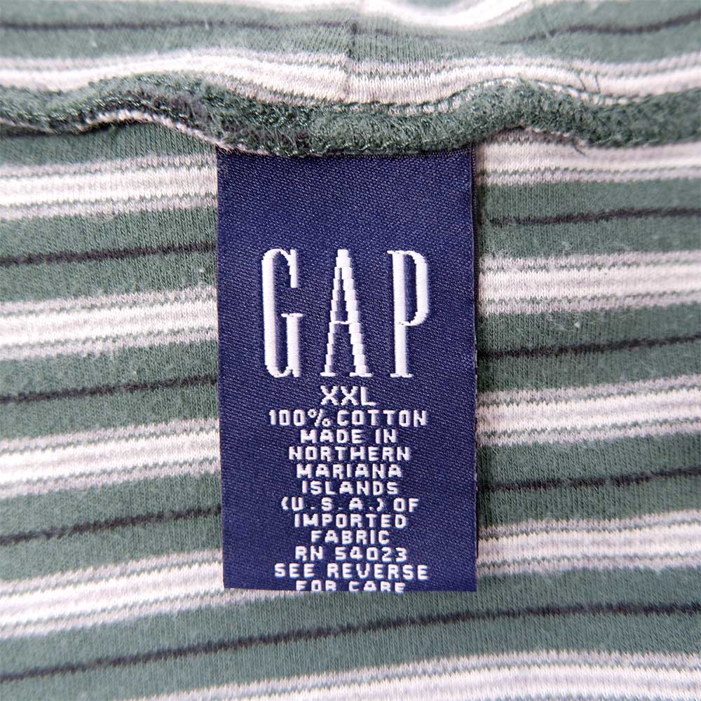 90's OLD GAP マルチボーダー柄 L/S タートルネックカットソー