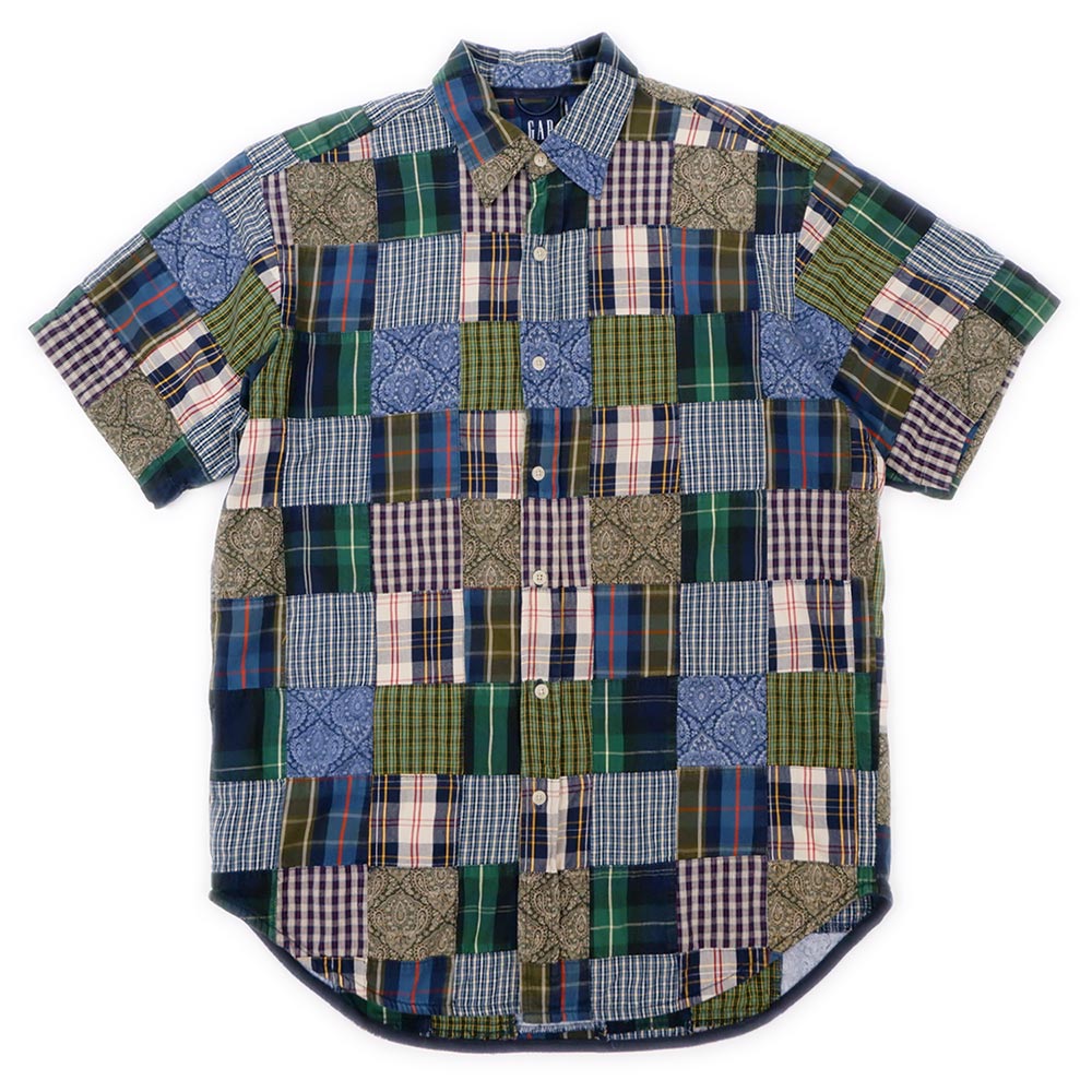 90-00's OLD GAP S/S パッチワークシャツ