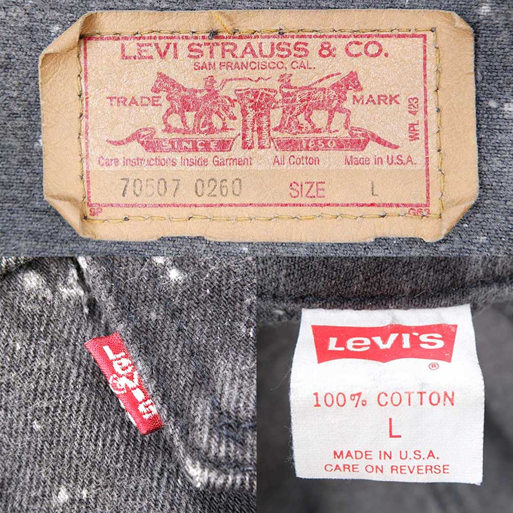 90's Levi's 70507-0260 ブラックデニムジャケット “MADE IN USA