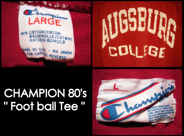 80'sチャンピオントリコタグフットボールTee｜VINTAGE / ヴィンテージ-T-SHIRT / Tシャツ｜used&vintage